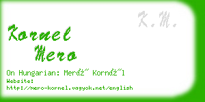 kornel mero business card